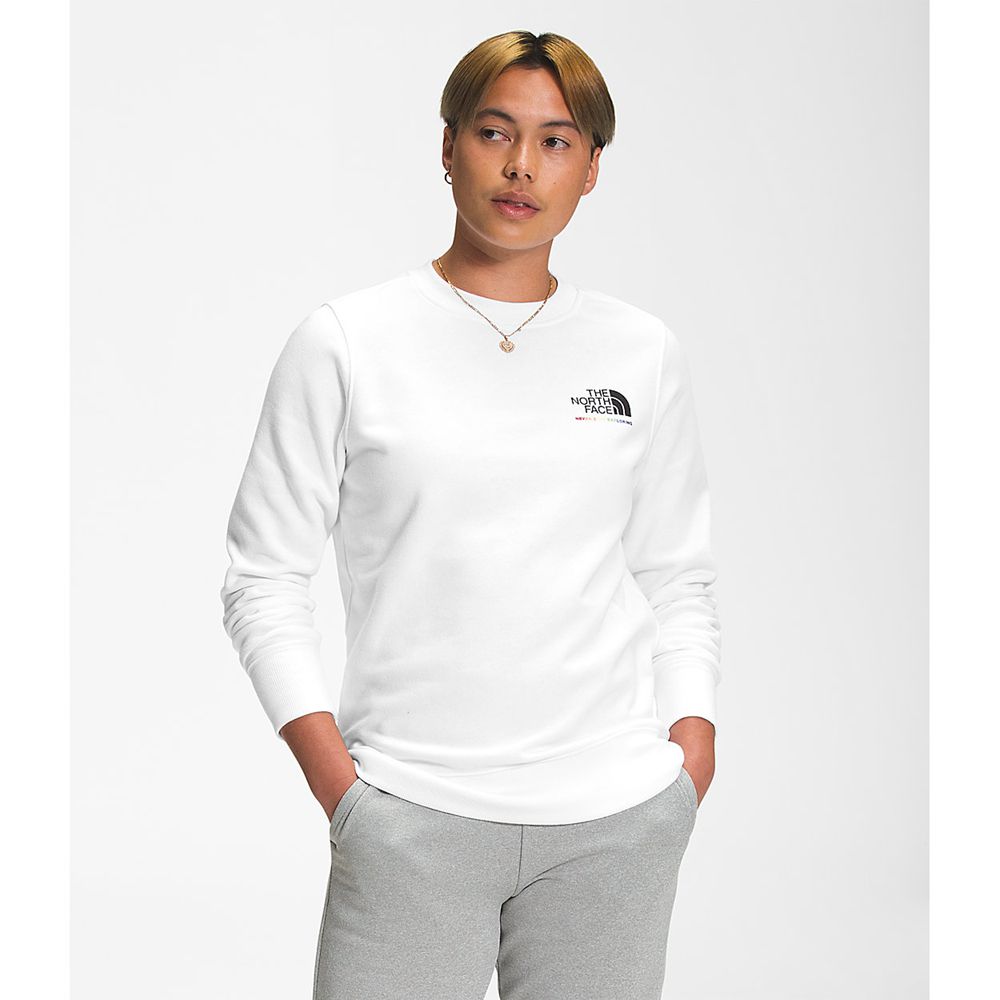 The North Face Sweatshirts Mens Australia - The North Face Pride Crew White (QOK-687419)